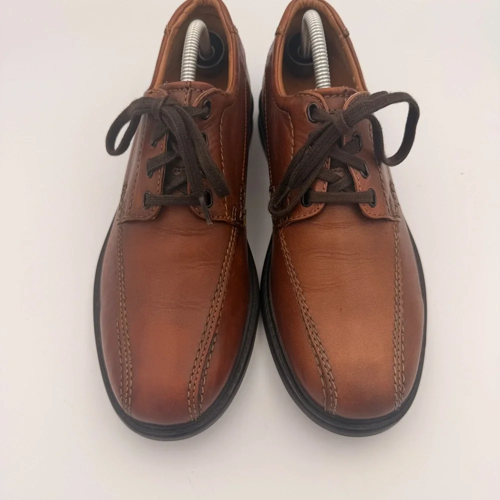 Clarks Colson Over Oxford Bicycle Toe Leather Brown Size 8 M